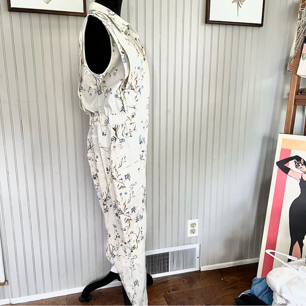 Scotch & Soda White Floral Utility Jumpsuit Sleeveless NWOT - Picture 14 of 14